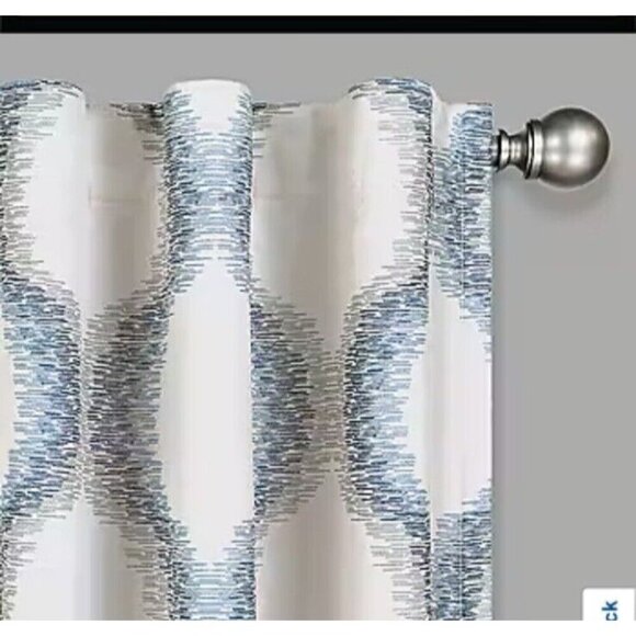 Eclipse Summit Geo Energy Saving Blackout Rod Pocket Blue 1 Curtain Panel 40x84 - Picture 1 of 7